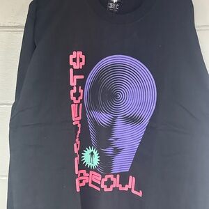 Black Long Sleeve Tee with Purple Graphic